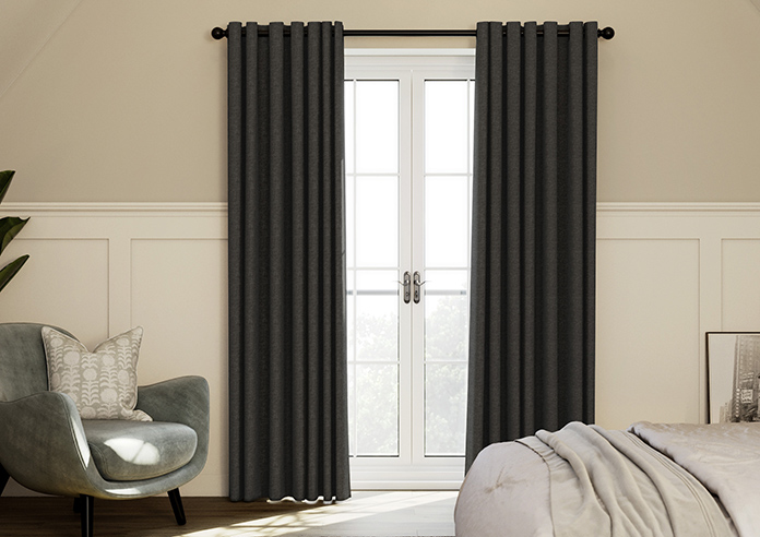 Hampshire (Blackout) Eyelet, Anthracite - Ready Made Curtains - Image 3